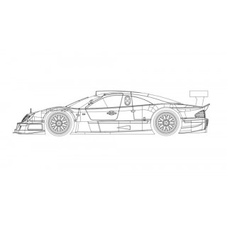 Revoslot Slotcar 1:32 analog Bausatz Mercedes CLK GTR White Kit