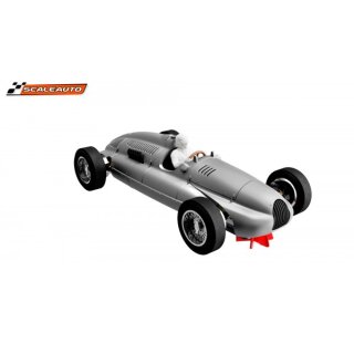 Slotcar 1:24 analog Bausatz SCALEAUTO Typ D White Kit in Rennversion mit Metall-Chassis und Beklebungssatz