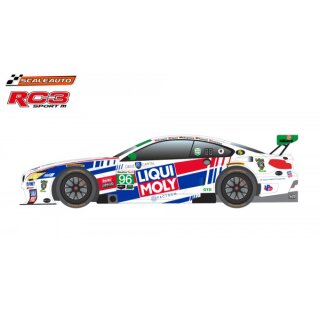 Slotcar 1:24 analog Bausatz SCALEAUTO M6 White Kit in Wettbewerbsversion RC3 mit Metall-Chassis und Beklebungssatz