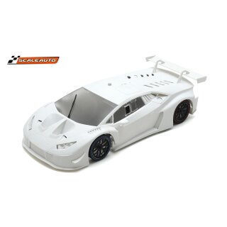 Slotcar 1:24 analog Bausatz SCALEAUTO Racing-RC3 LBH Evo White Kit, Wettbewerbsversion, Metall-Chassis